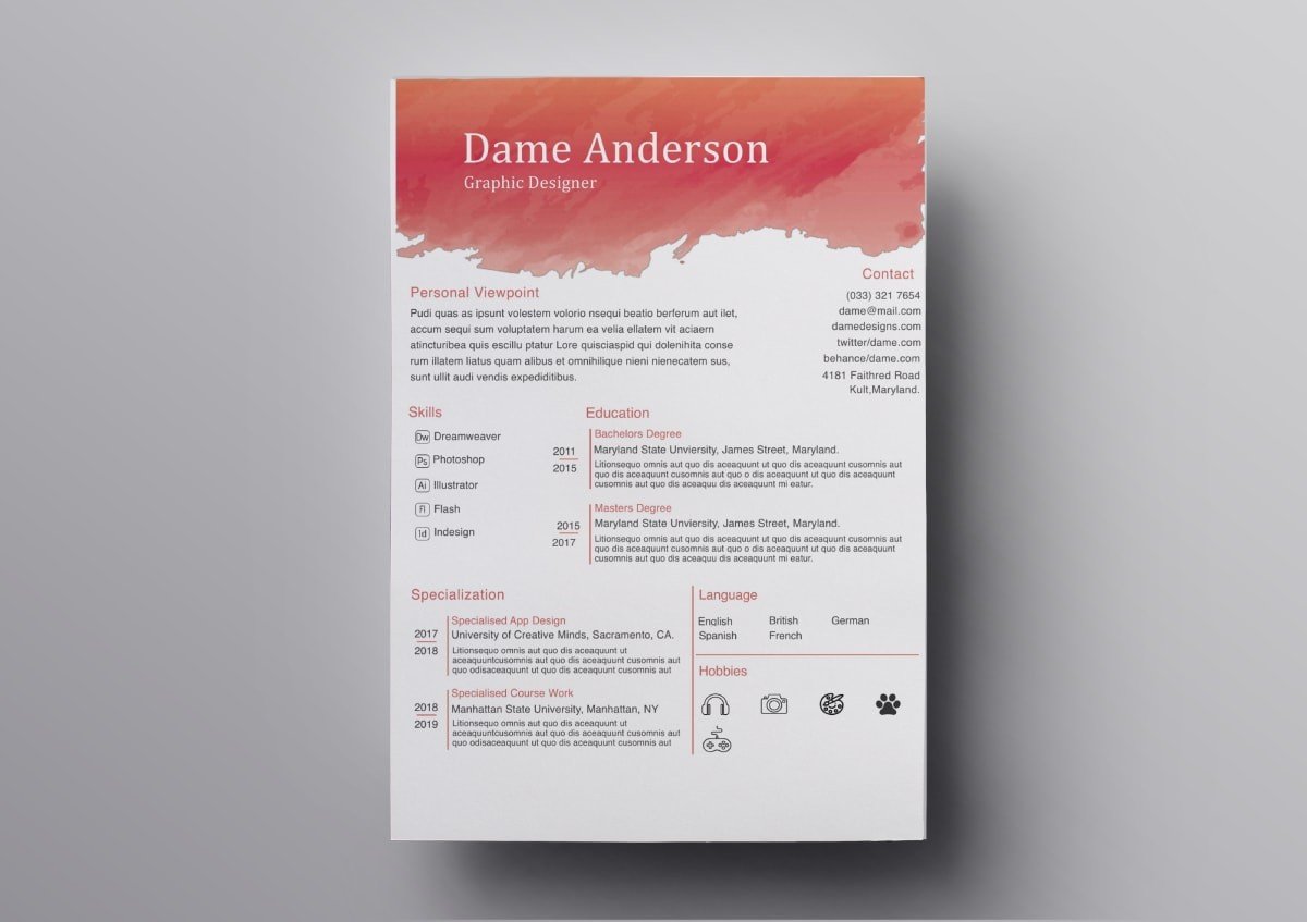 Resume Template Pages Mac Download